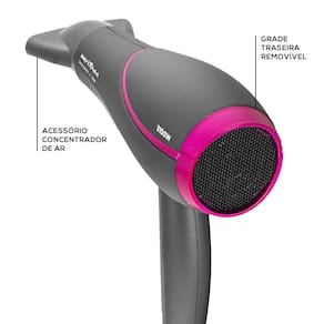 Miniatura Secador de Cabelos Britânia BSC2200 2100W Cinza e Rosa - Bivolt