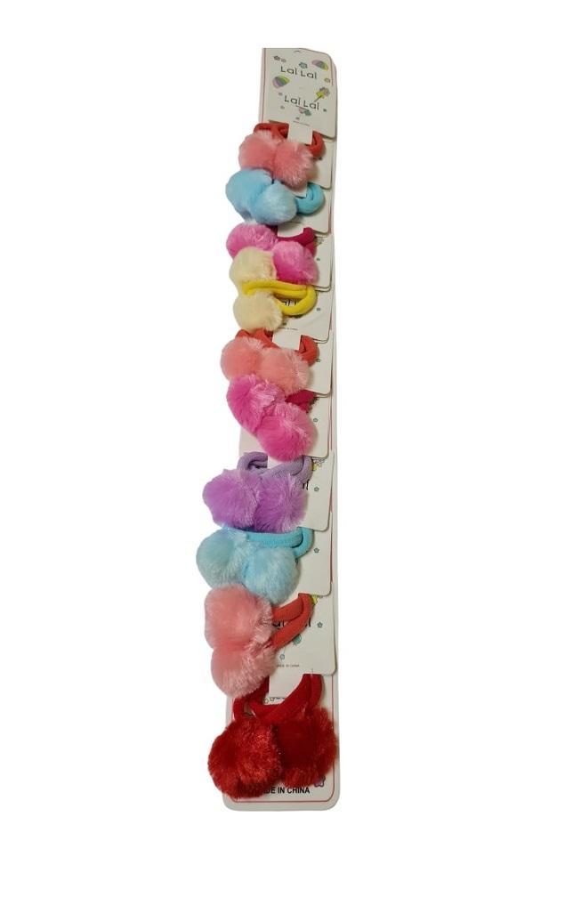 Miniatura Kit 60 Elásticos Xuxinha De Cabelo Com Pompom Colorido