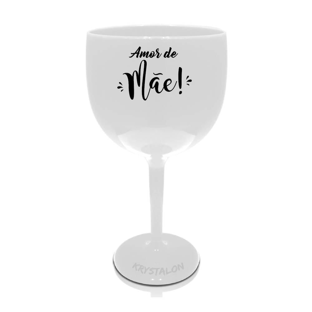 Miniatura Taça Gin Branca Acrílico Para Dia Das Mães - Amor De Mãe