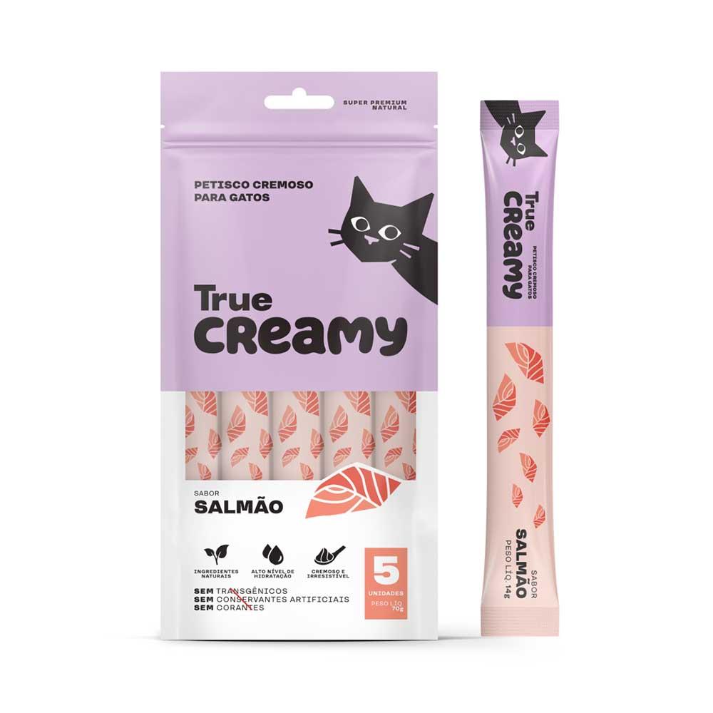 Miniatura Petisco Cremoso True Creamy Sabores Variados para Gatos - 4 Pacotes (20 Unidades)