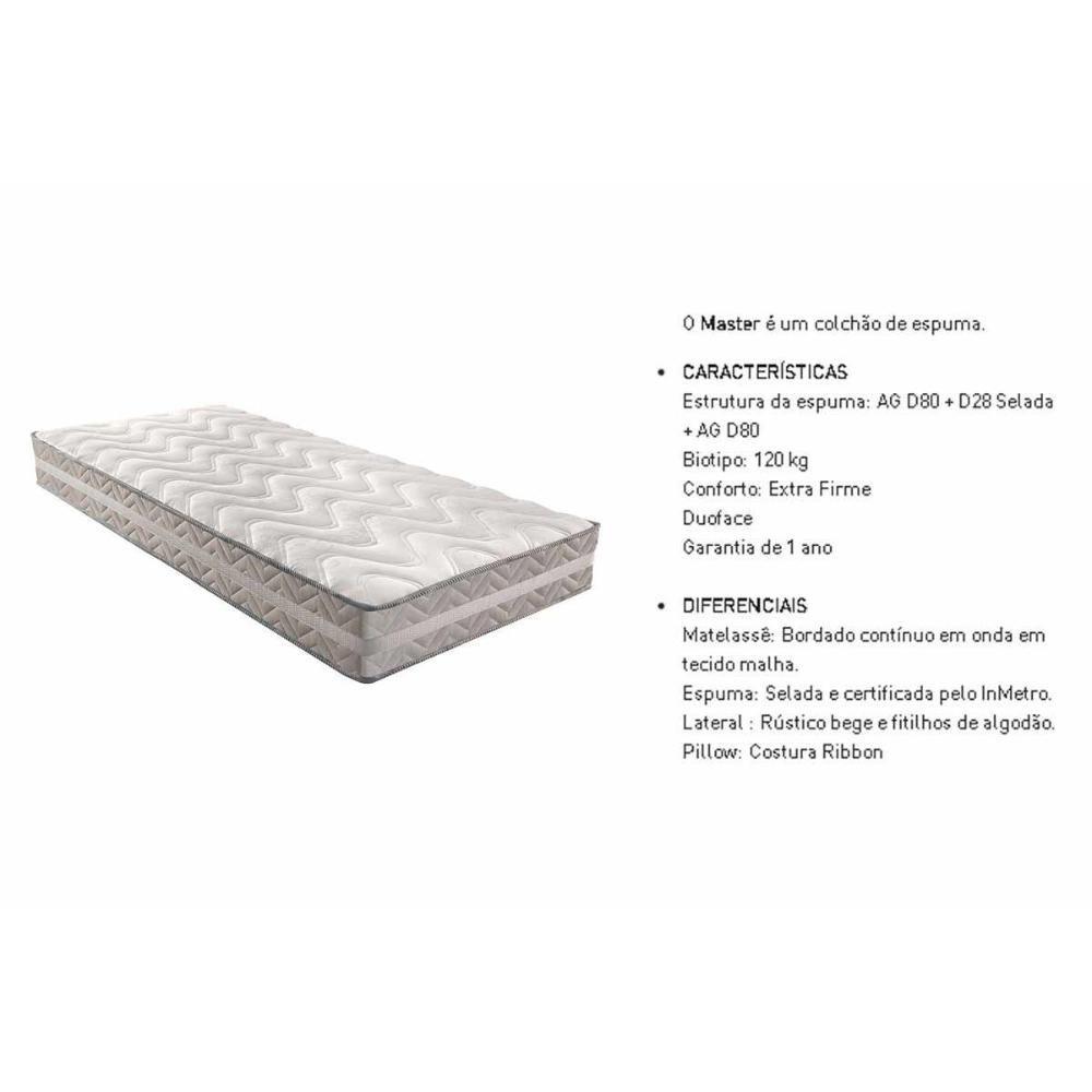 Miniatura Colchão Casal Espuma D28 - Ag 65 Master Double Face Gray (138x188x20) - Paropas