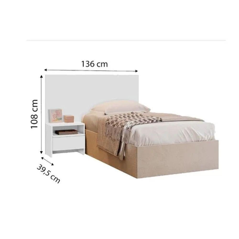 Miniatura Cabeceira Box Solteiro Prime C/ 1 Mesa De Cabeceira Novo Horizonte