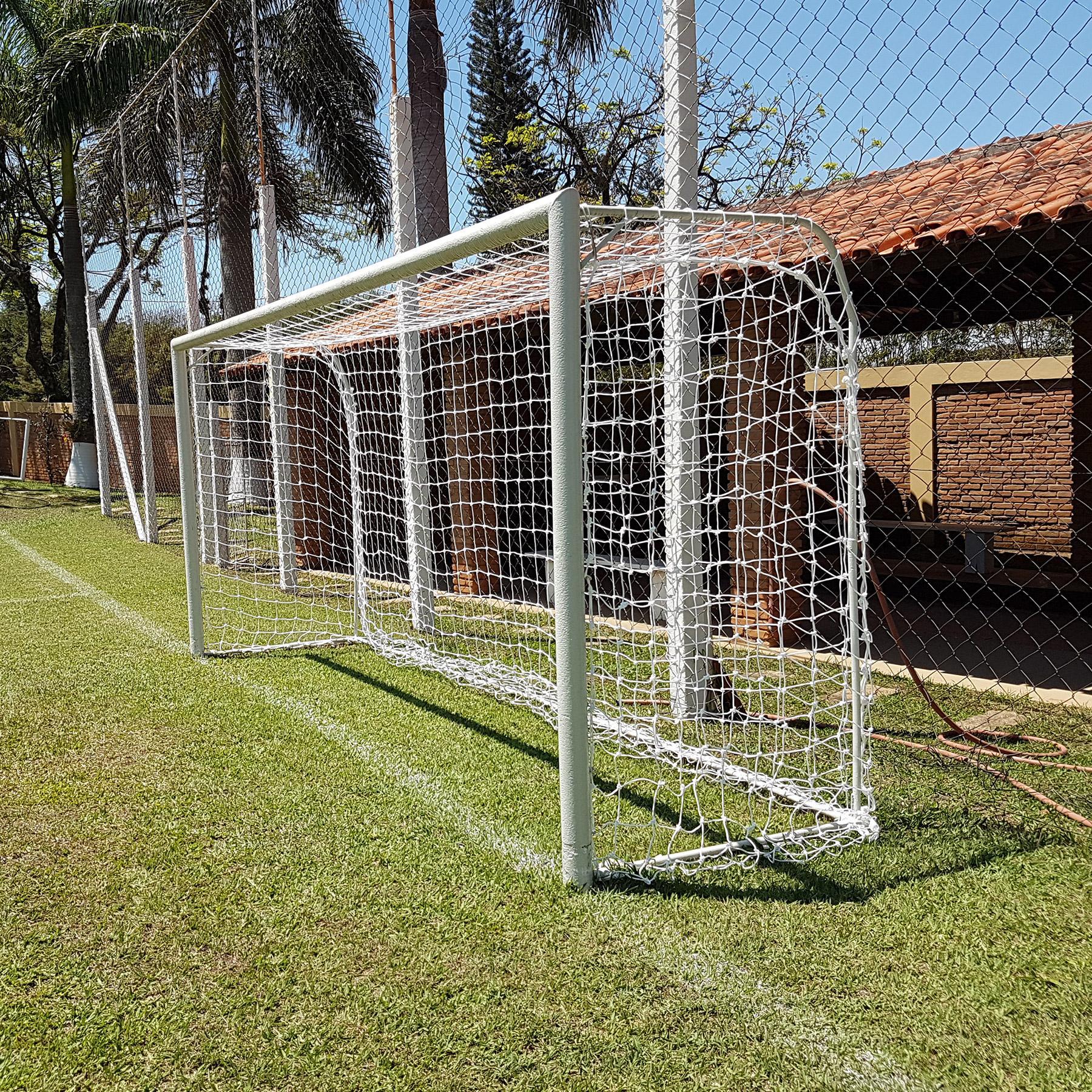 Miniatura Par Rede Trave De Gol Futsal Fio 4 Seda Futebol De Salão