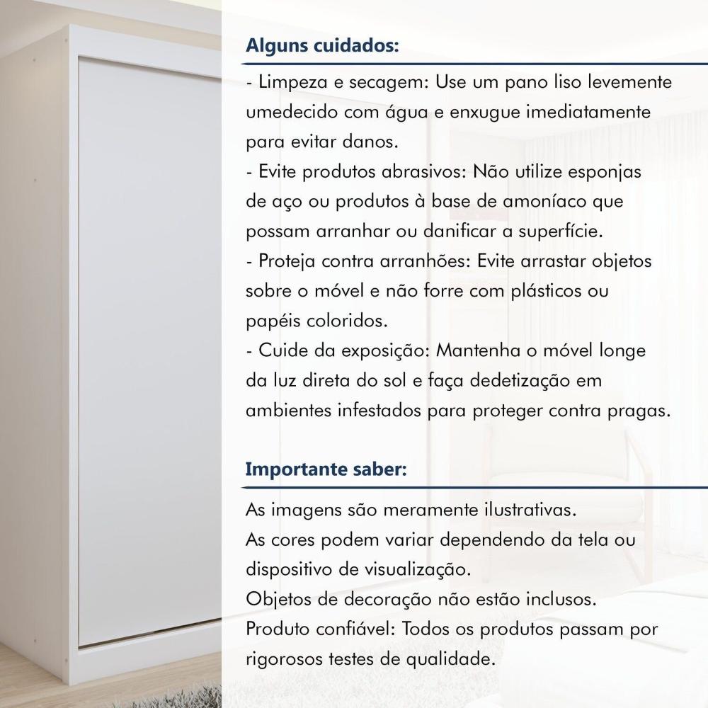 Guarda-roupa 2 Portas 100% Mdf Monte Rei Branco