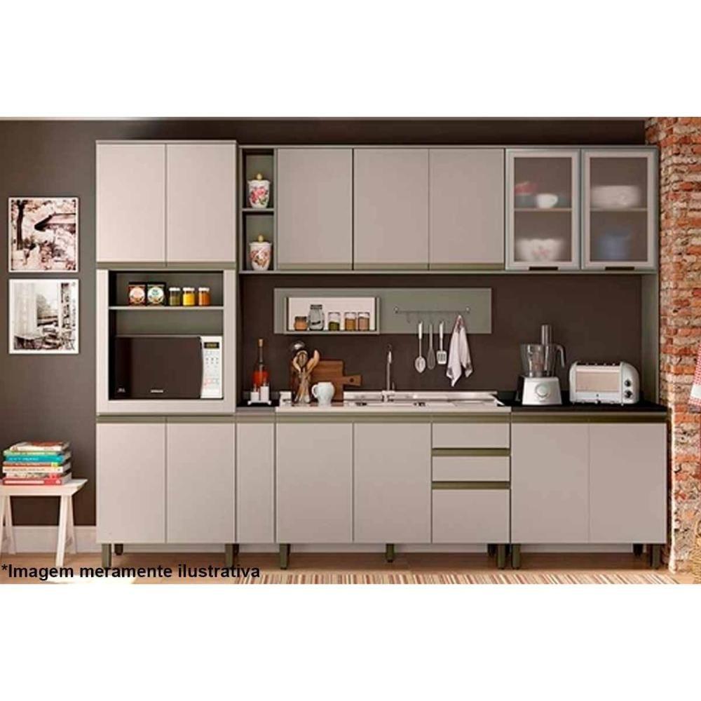 Miniatura Módulo Cozinha Henn Connect Paneleiro 4 Portas (1 Forno) Duna/cristal