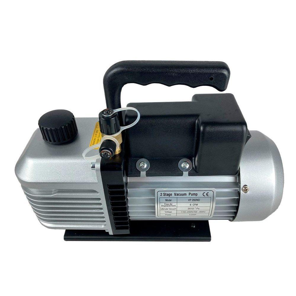 Miniatura Bomba Vácuo Refrigeração Automotiva 6cfm Duplo Estágio 1-2hp