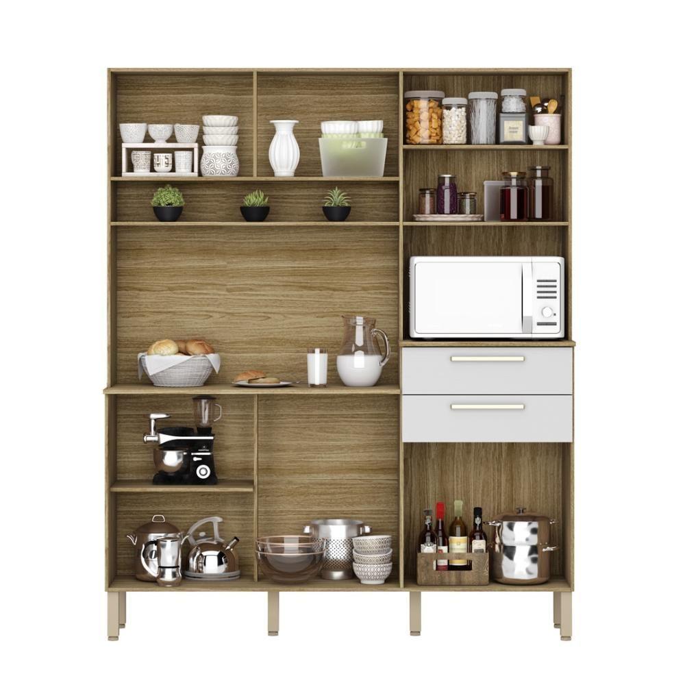Miniatura Armario De Cozinha Compacta 6 Portas 2 Gavetas Montesa Freijó-supremo