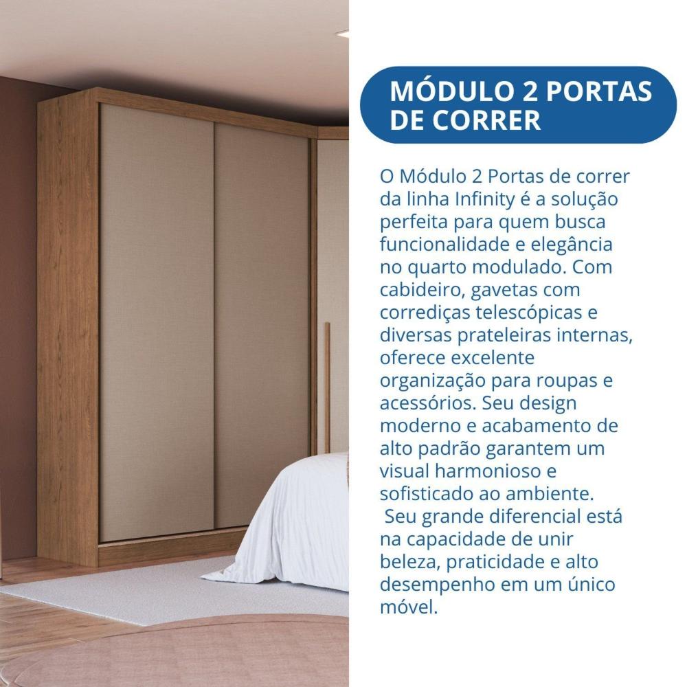 Guarda-Roupa Modulado 2 Portas Infinity Cedro/ Branco - Duna
