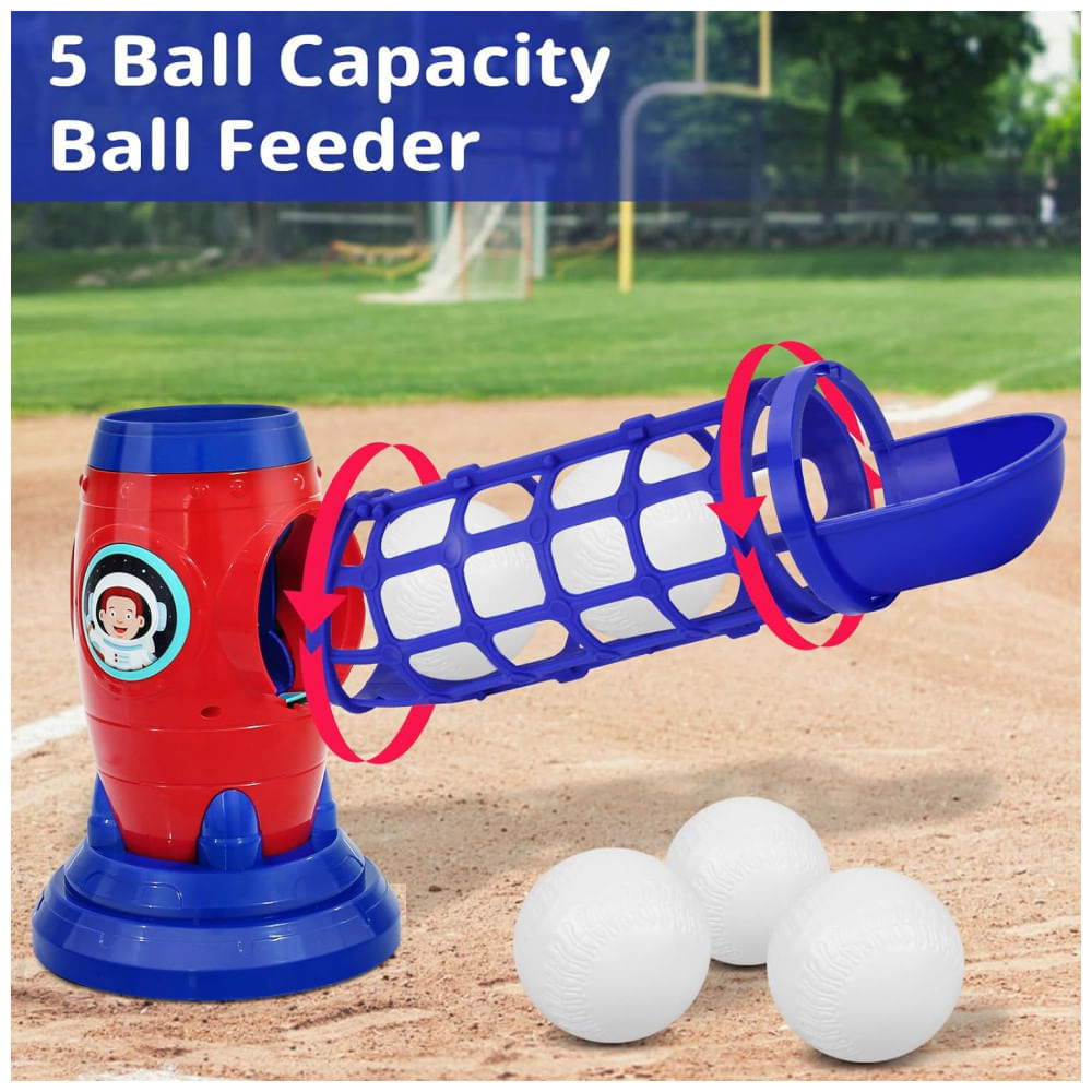 Miniatura Lançador de Bolas Automático Infantil com Taco de Beisebol de Plástico para Crianças de 5 a 12 Anos, LZZAPJ, Azul e Ver... 110v