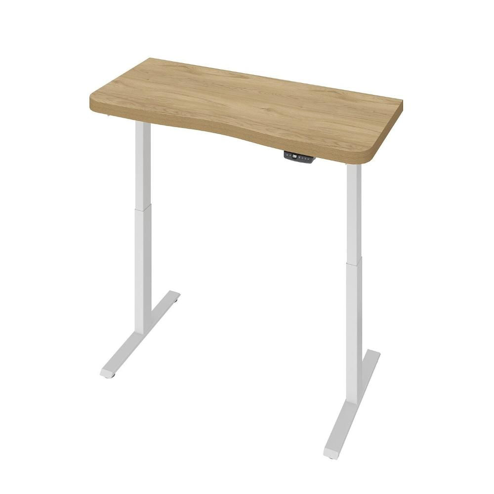 Miniatura Mesa para Escritório com Regulagem de Altura Entrada Usb Ergonômica em Tamburato Olmo