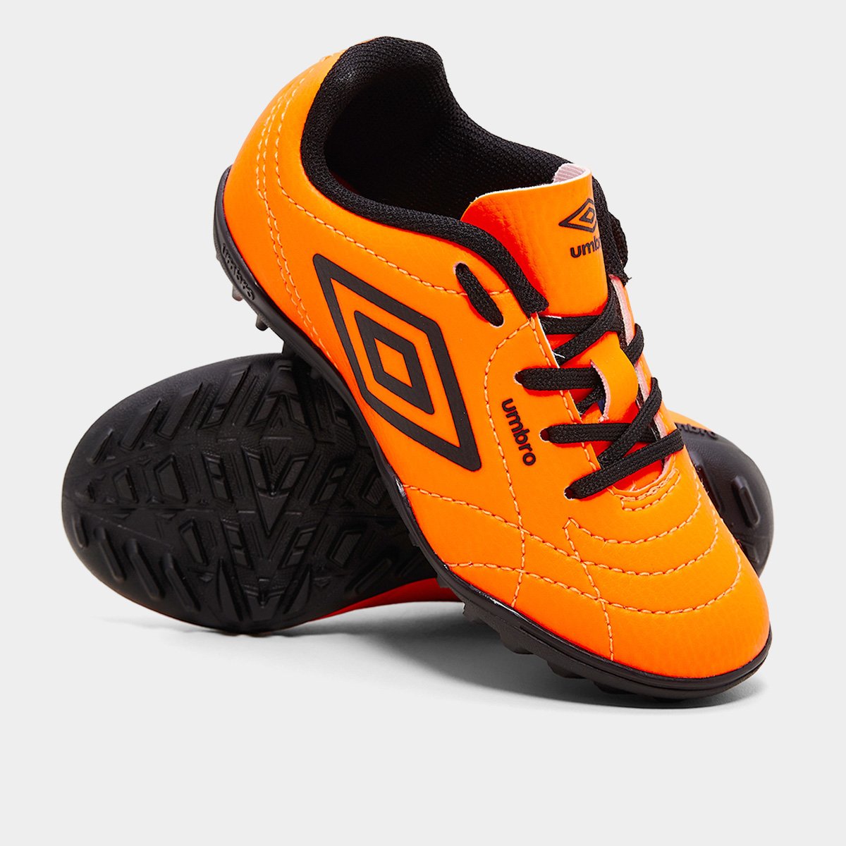 Miniatura Chuteira Infantil Society Umbro Class Footballer Laranja+Preto - 28