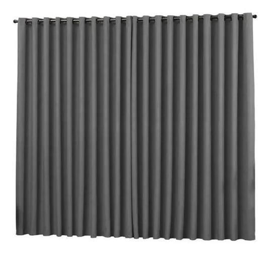Miniatura Cortina Para Quarto Em Tecido Semi Blackout Cinza 2,60X1,80