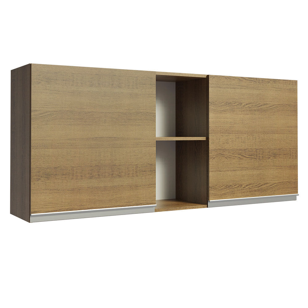 Miniatura Armário Aéreo Madesa Glamy 150 cm 2 Portas e 2 Nichos Rustic Cor:Rustic