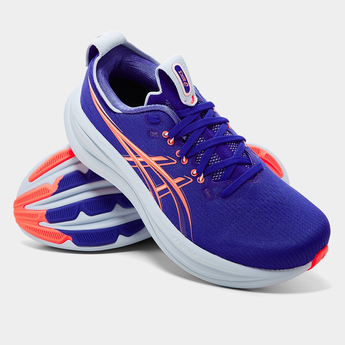 Miniatura Tênis Asics Gel-Nimbus 28 Feminino Azul+Rosa - 34