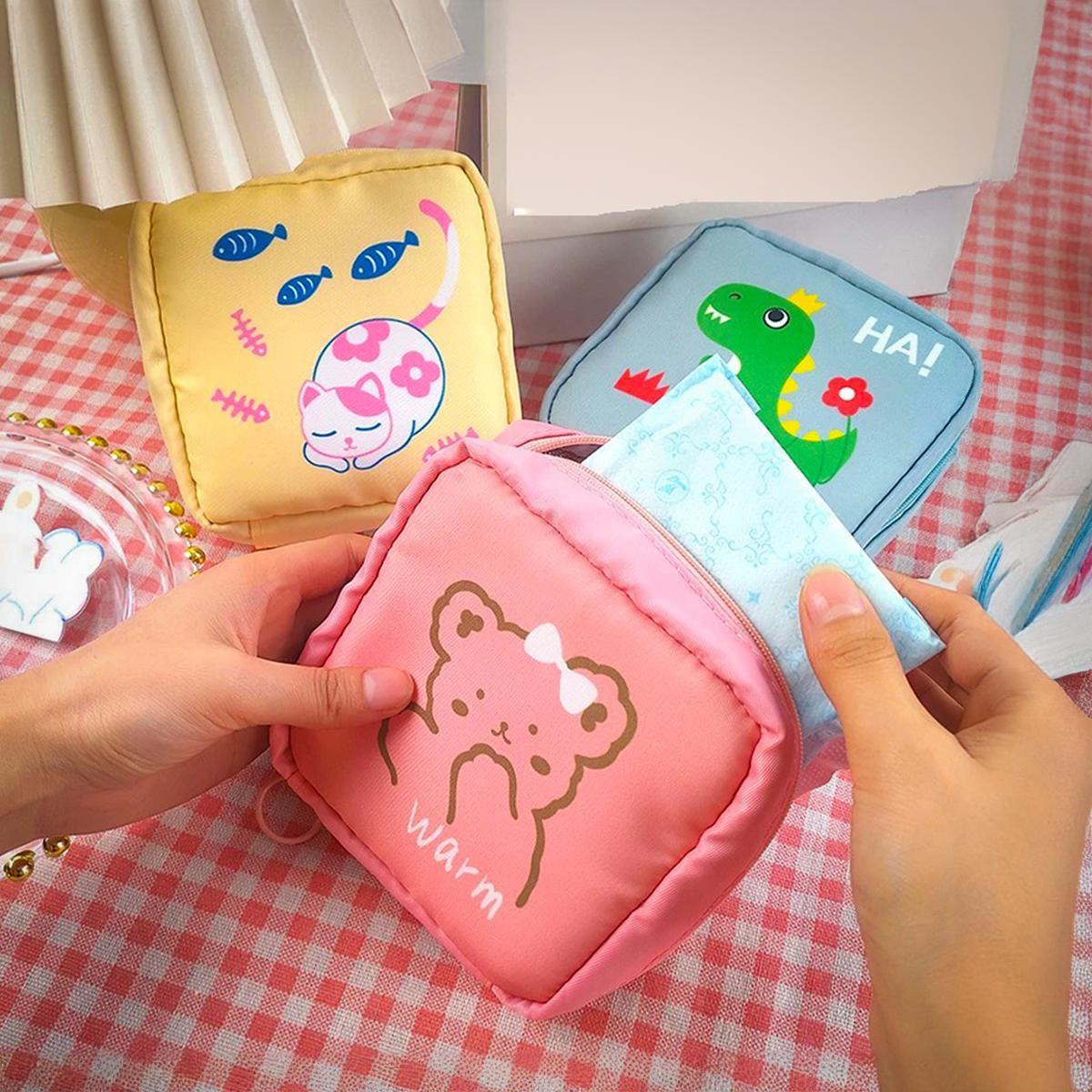 Miniatura Necessaire Feminina Pequena Para Absorventes E Cosméticos