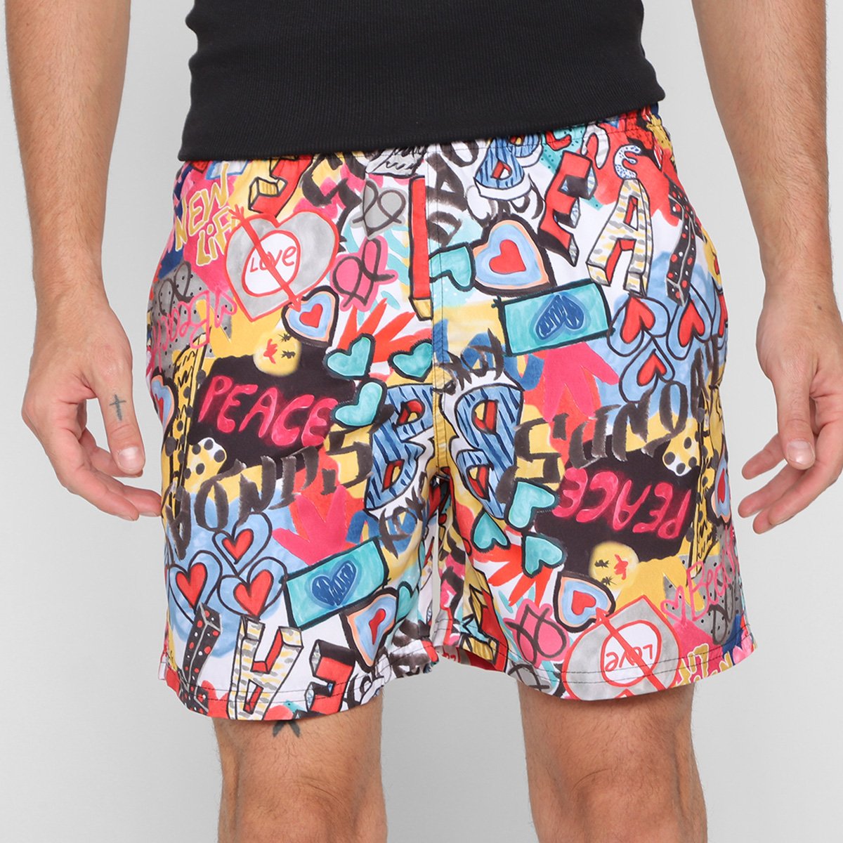 Miniatura Bermuda Curta Enfim Masculina Vermelho+Azul - G