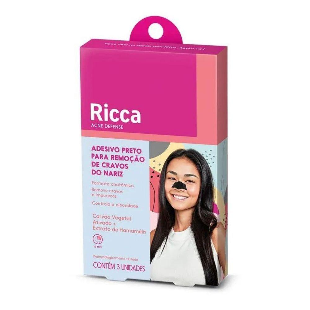 Miniatura Ricca Adesivo Preto Para Remoção Cravos Do Nariz 3pcs
