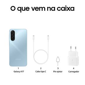 Celular Samsung Galaxy A17 4G Tela 6.7" 256GB Super AMOLED Câmera Tripla 50MP Azul