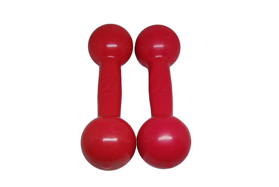 Miniatura Par De Halter Peso Bola Emborrachado De 3Kgs Rosa Musculação