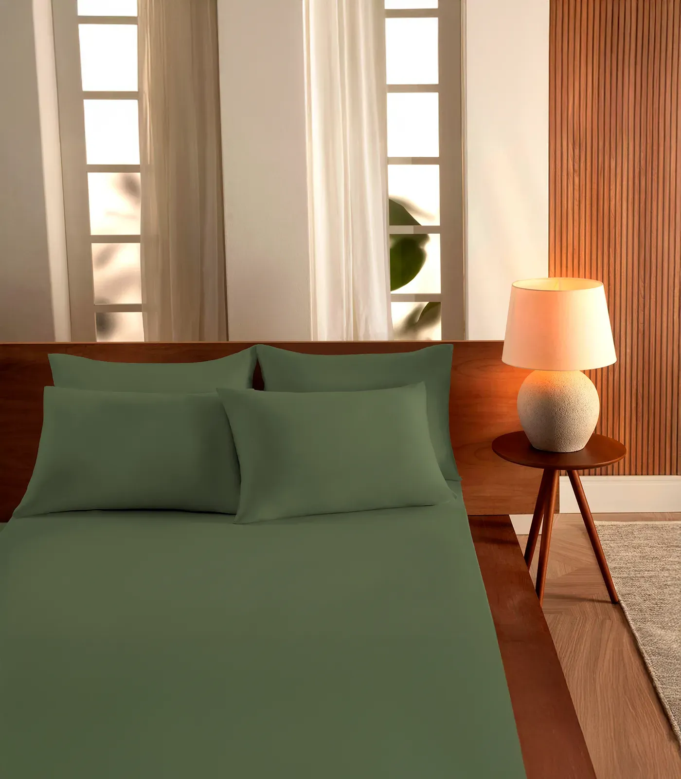 Jogo De Cama Casal 3 Peças Liso Vivaldi Verde