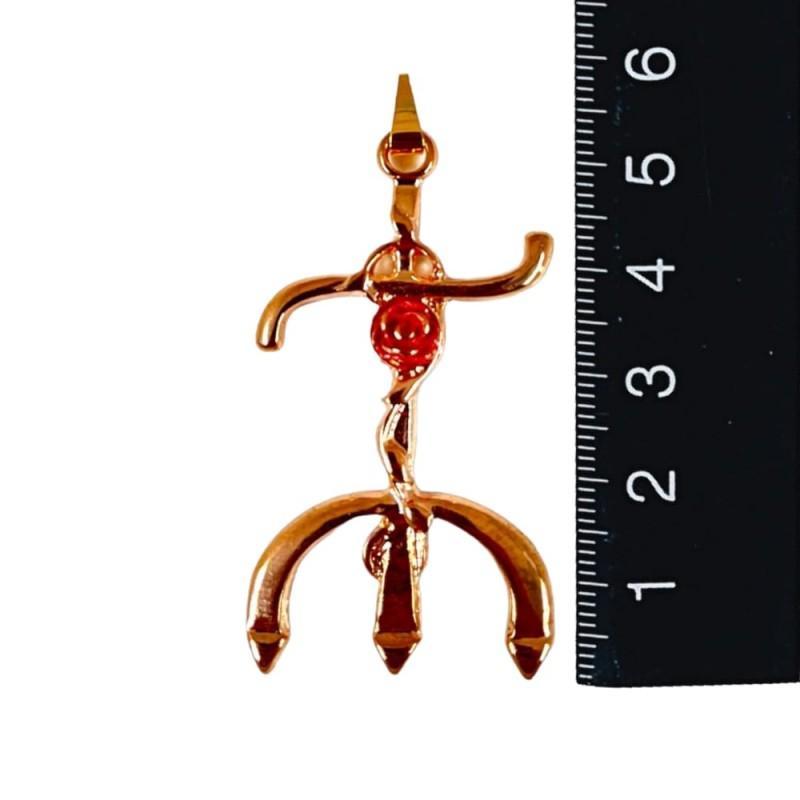 Miniatura Pingente Tridente Pomba Gira Com Rosa 5,5 Cm Dourado