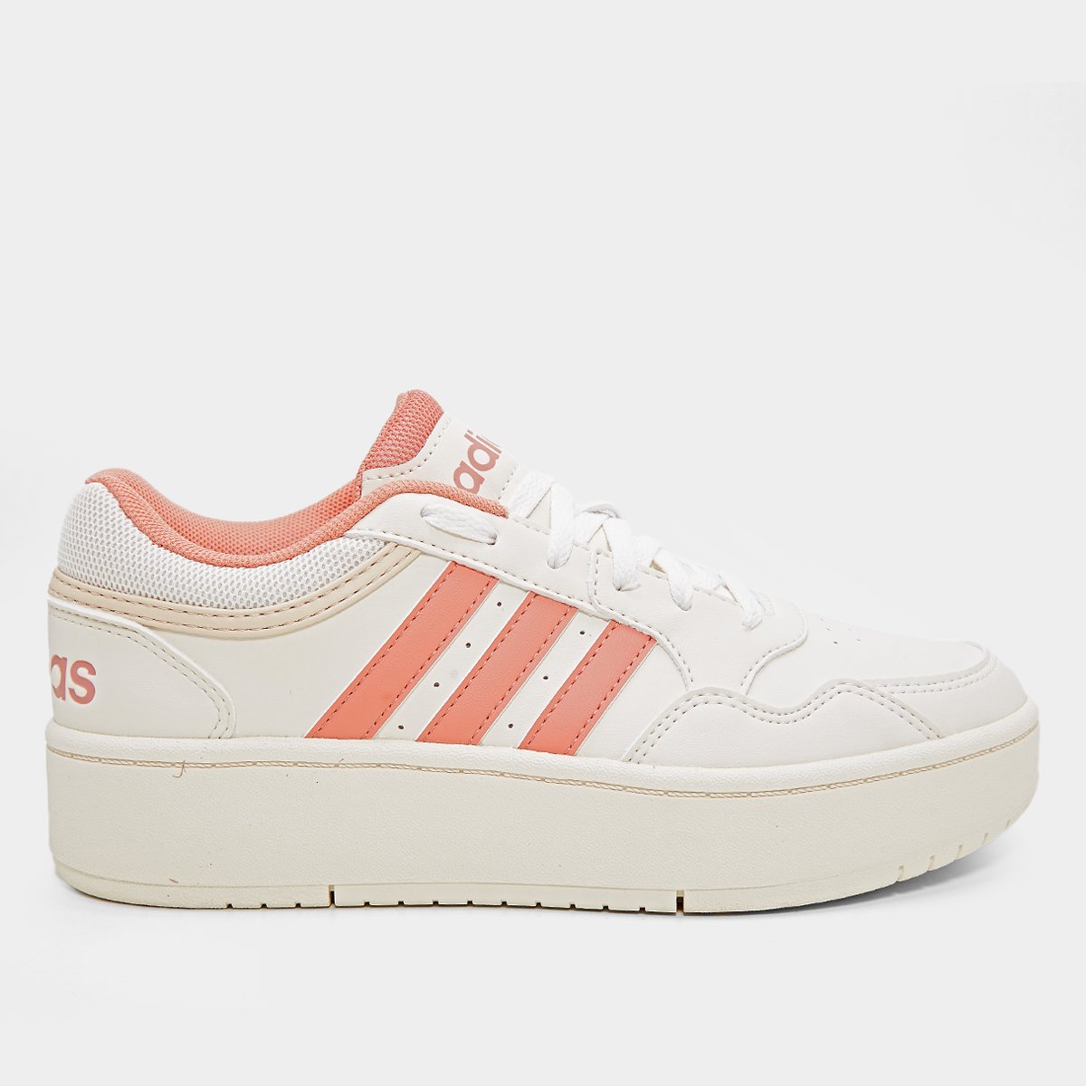 Miniatura Tênis Adidas Hoops 3.0 Bold W Feminino Branco+Marrom - 34