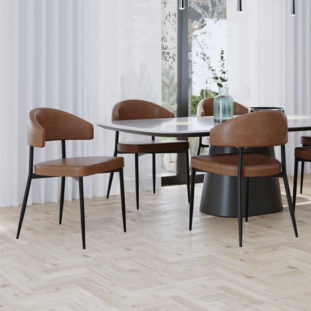 Conjunto Sala de Jantar Mesa Elegance com 6 Cadeiras Bless Marrom/Whiskey