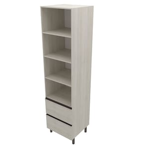 Miniatura Paneleiro Bartira Cristal com 1 Porta, 2 Gavetões e 4 Prateleiras – 60cm de largura Freixo