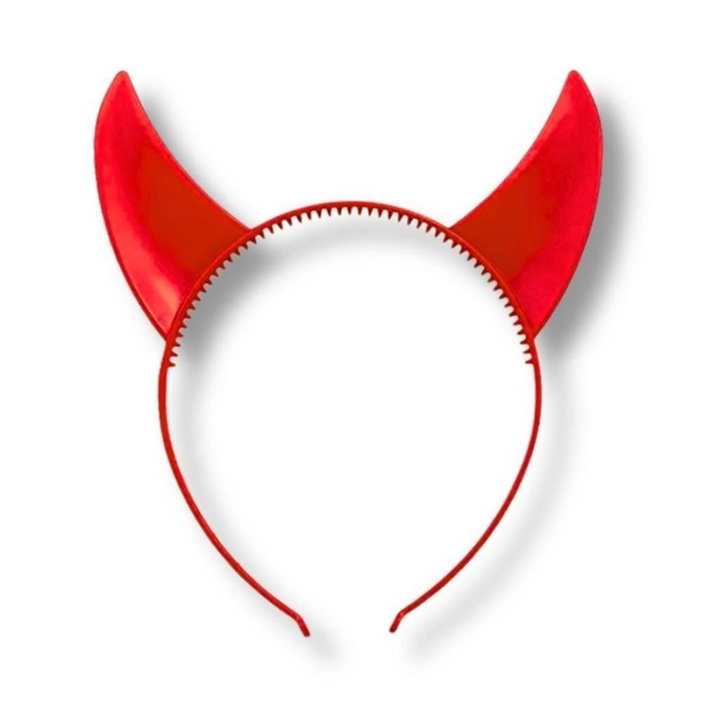 Miniatura Tiara Arquinho Chifre Diabinha Vermelho Plástico Festa