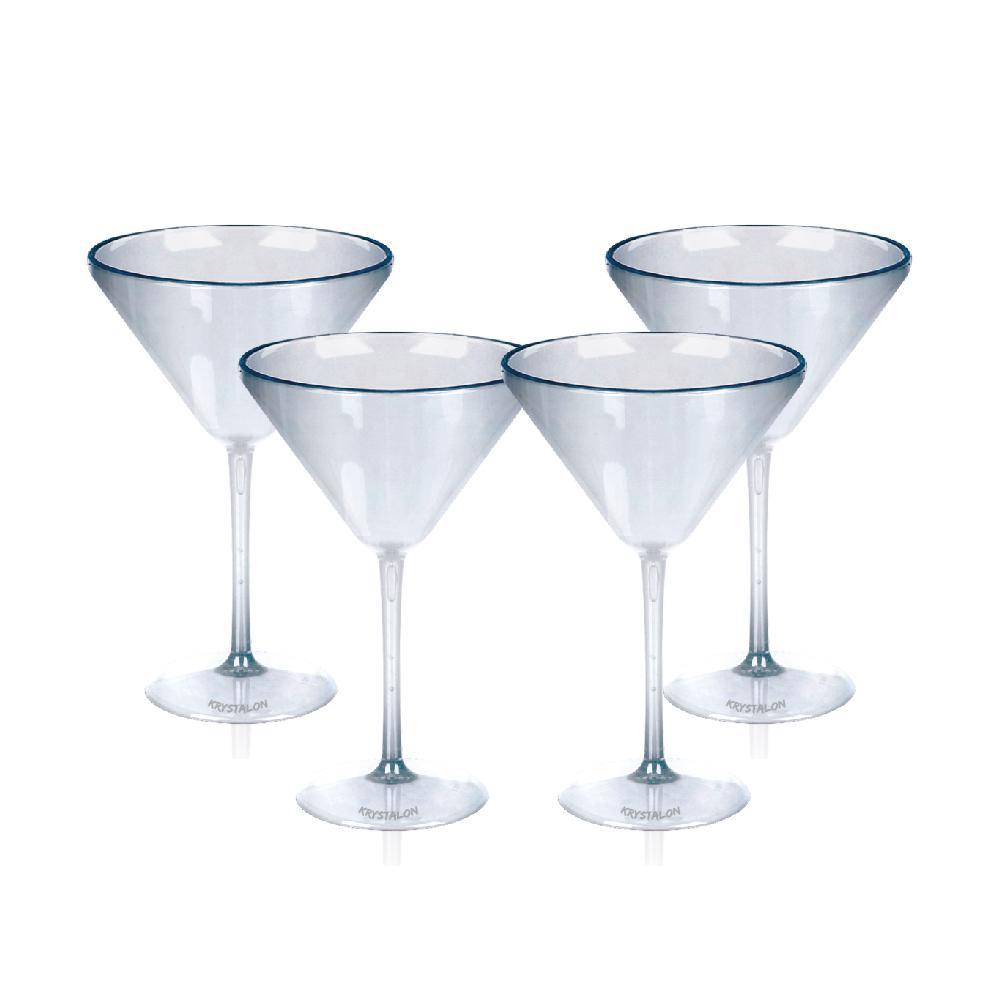 Miniatura Kit 4 Taças Martini Transparente Acrílico Poliestireno