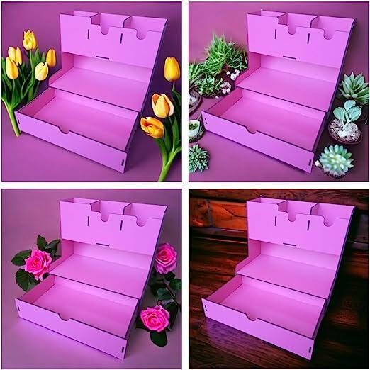 Miniatura Prateleira De Armazenamento,Organizador De Mesa De Madeira