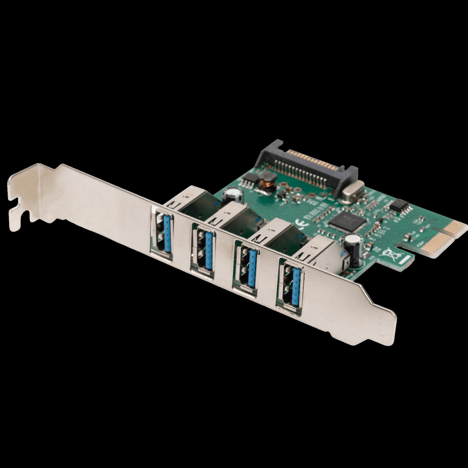 Miniatura Placa Expansão Pci-Express 4X Portas Usb 3.0 Transferência