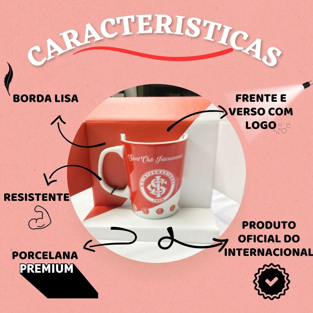 Kit 4Un Caneca Xícara Porcelana Reforçada 260Ml Café Escudo