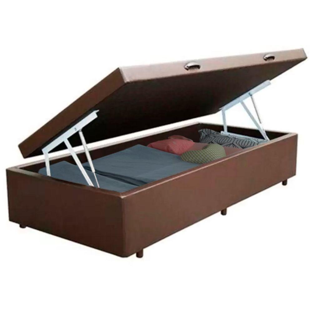 Miniatura Cama Box Baú Solteiro Sintético Sereneprime Marrom 88x188x44