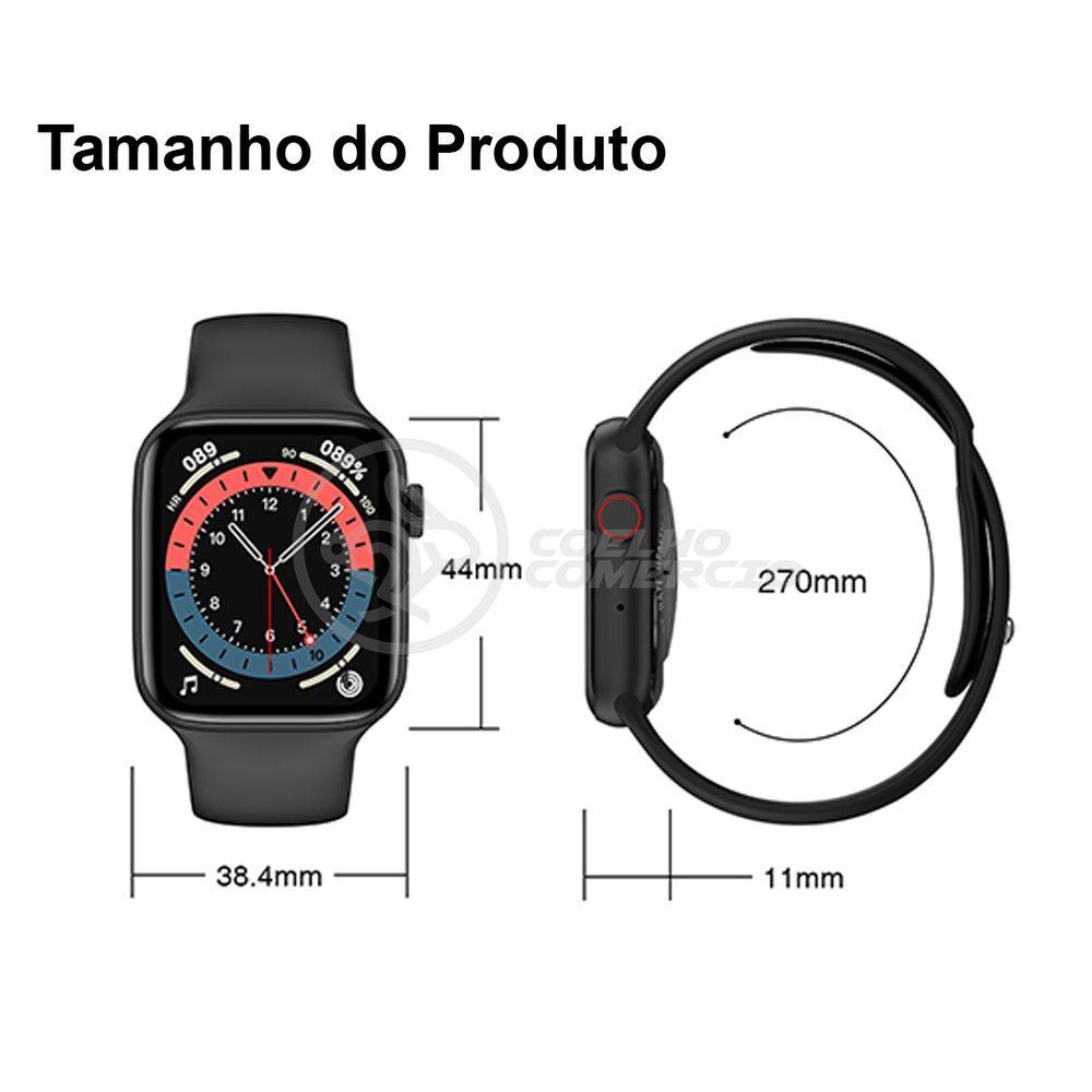 Miniatura Relógio Smartwatch Hw22 Rosa Ligações Monitor Cardíaco