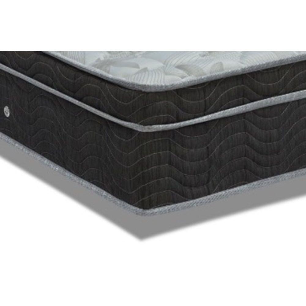 Miniatura Cama Box Queen: Colchão Molas Bonnel Ortobom Nanolastic Light Selado + Base Crc Suede Black(158x198)