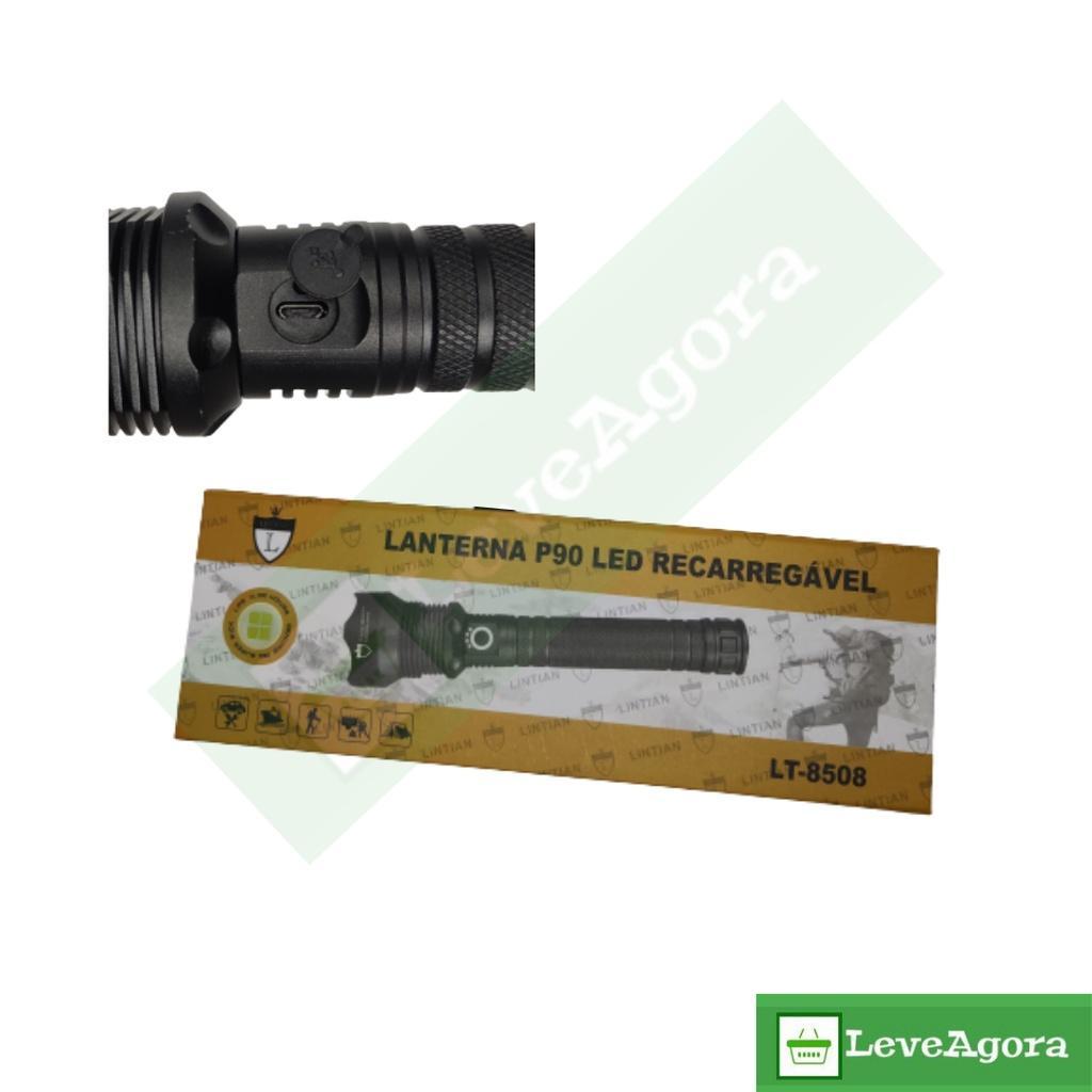 Miniatura Lanterna De Led Super P90 Recarregável - Lt-8508
