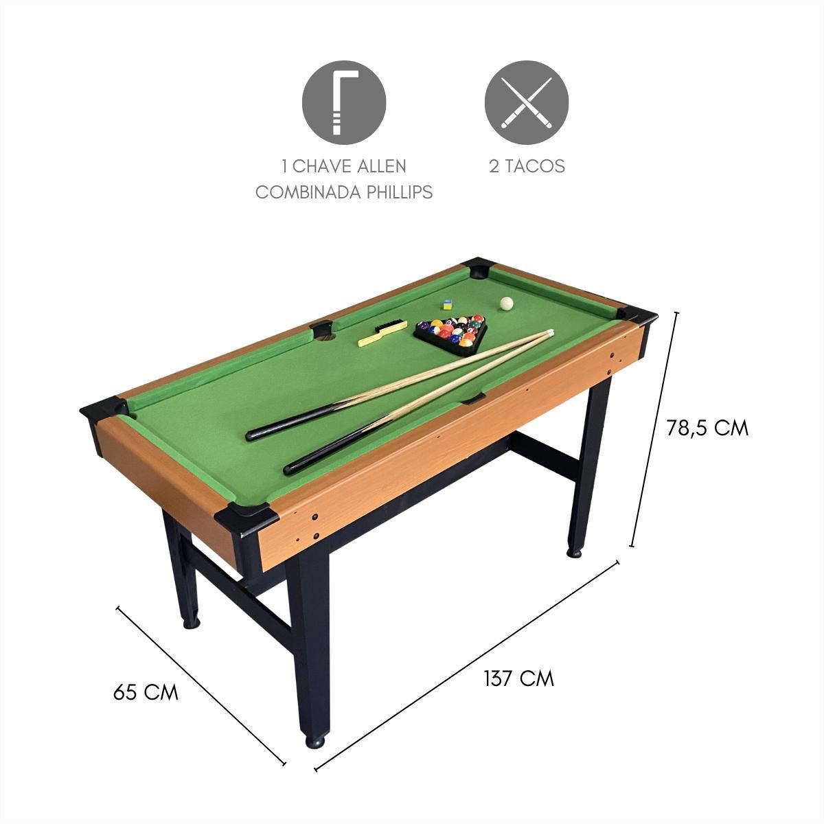 Miniatura Mesa De Bilhar Infantil Sinuca Grande 16 Bolas Triângulo Giz