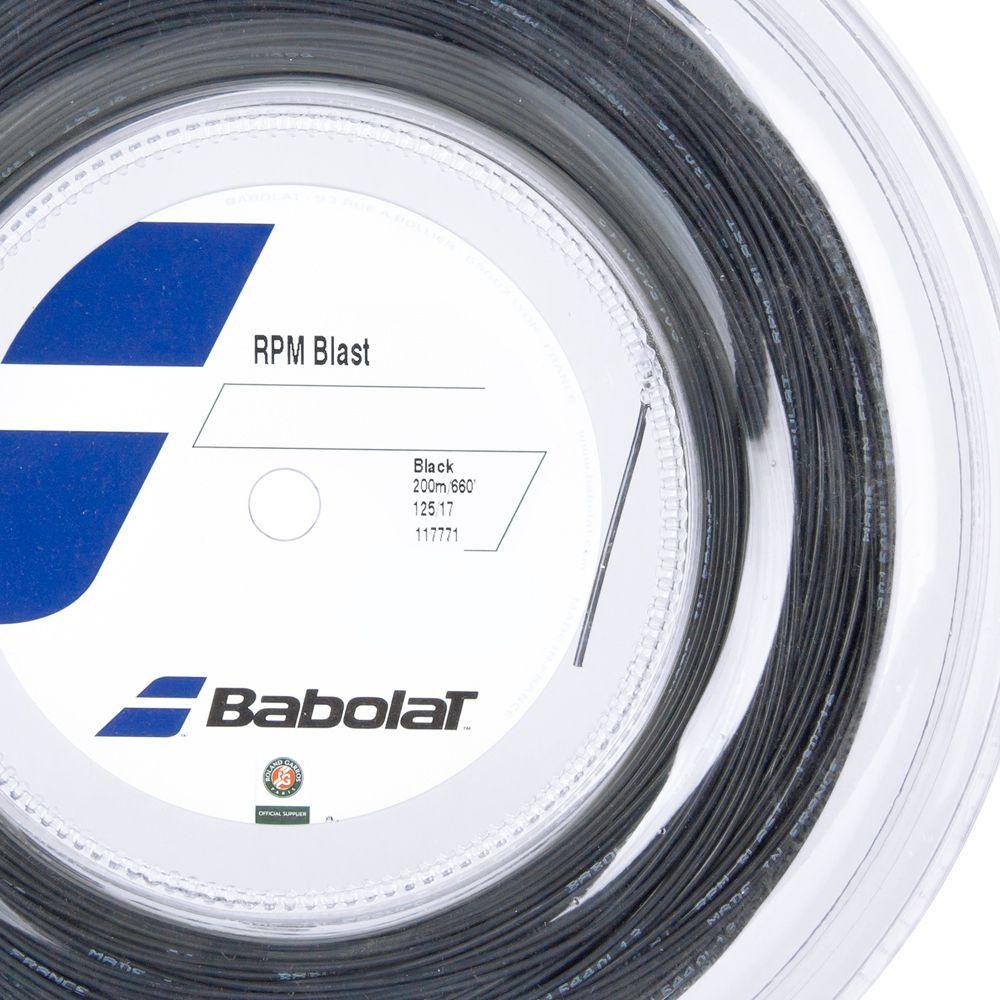 Miniatura Corda Babolat RPM Blast 1.25mm 17L Preta Rolo com 200 metros