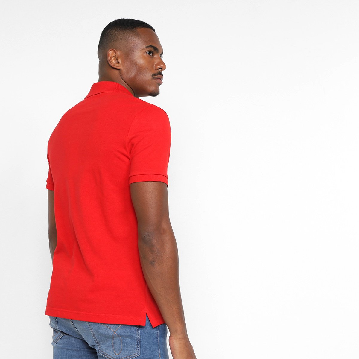 Miniatura Camisa Polo Lacoste Slim Fit Piquet Masculina Vermelho - EEGG