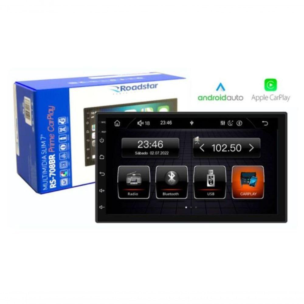 Miniatura Multimídia Roadstar Carplay Mp5 Slim 7" - Rs708Br