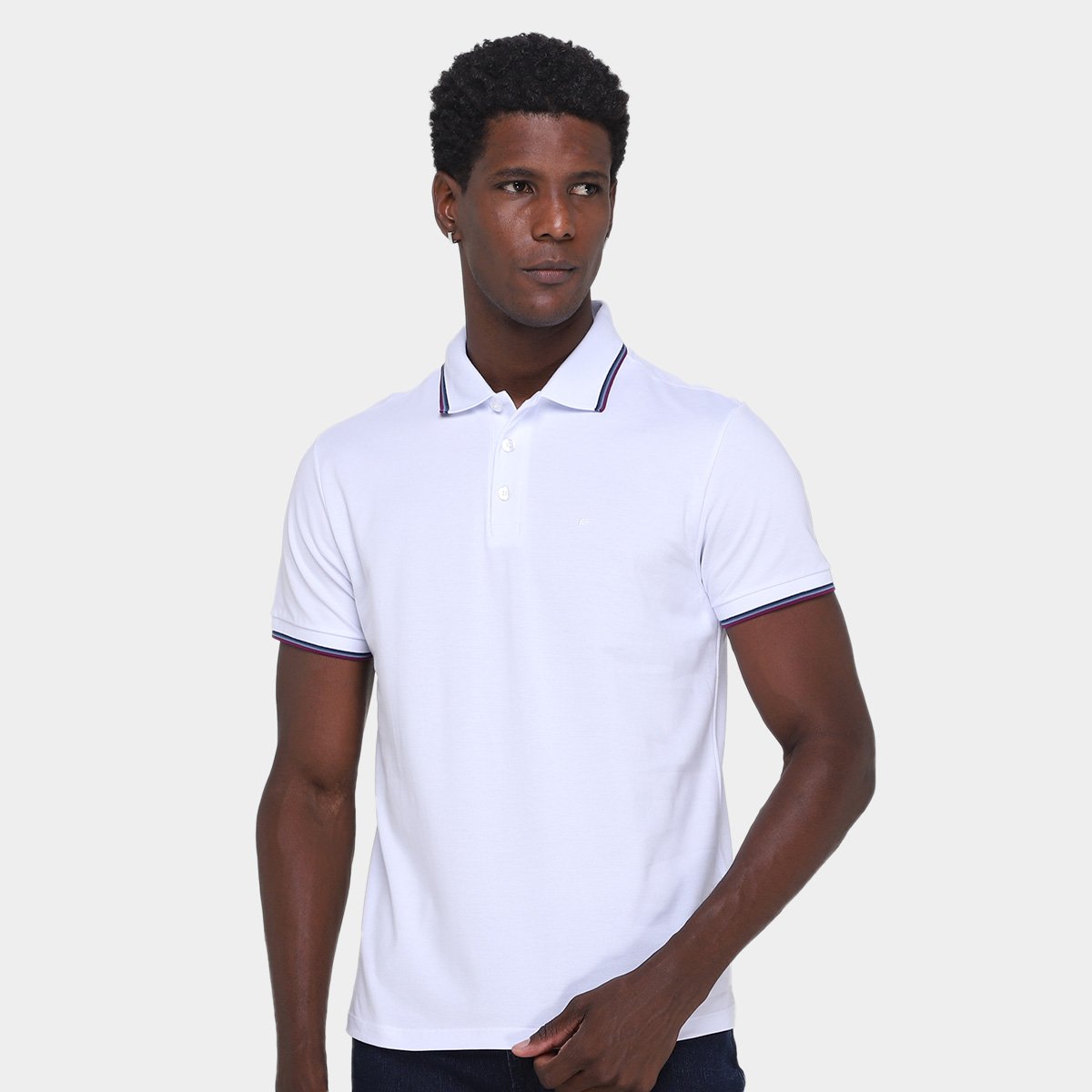 Miniatura Camisa Polo Ellus Masculina Off White+Azul - G