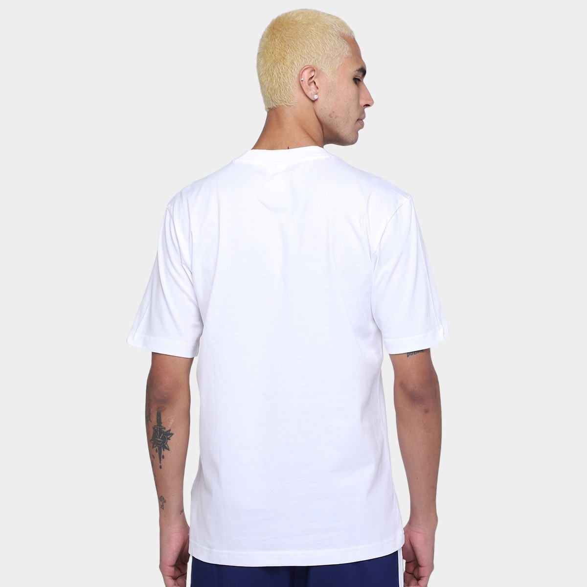 Miniatura Camiseta Adidas Small Logo Masculina Branco+Preto - EGG