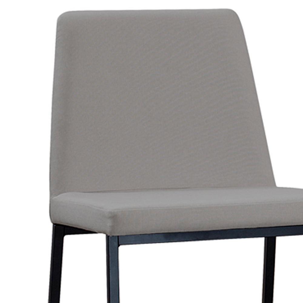 Miniatura Cadeira Estofada Base Aço Preto F37 Linho Cinza Dmobiliario Cinza