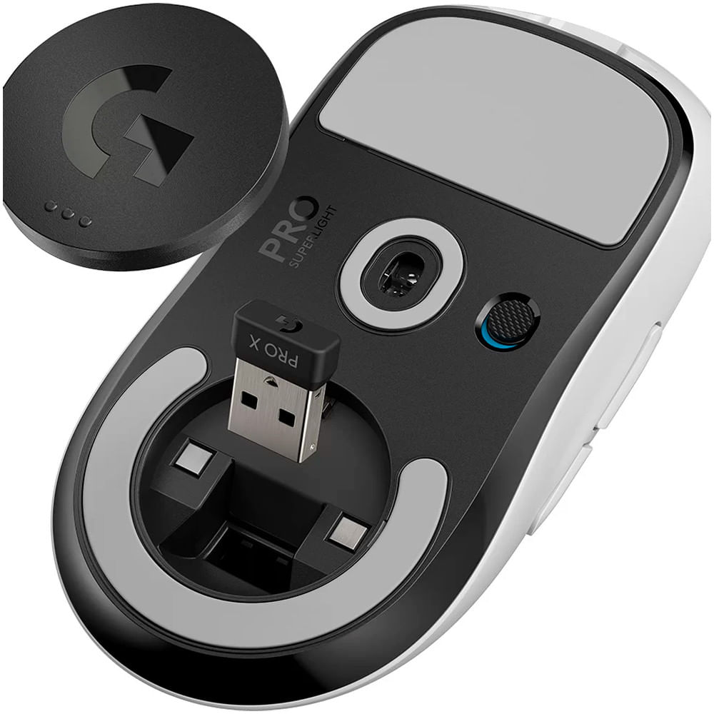 Miniatura Mouse Gamer Sem Fio Logitech G Pro X Superlight USB Branco - 910-005941 Branco