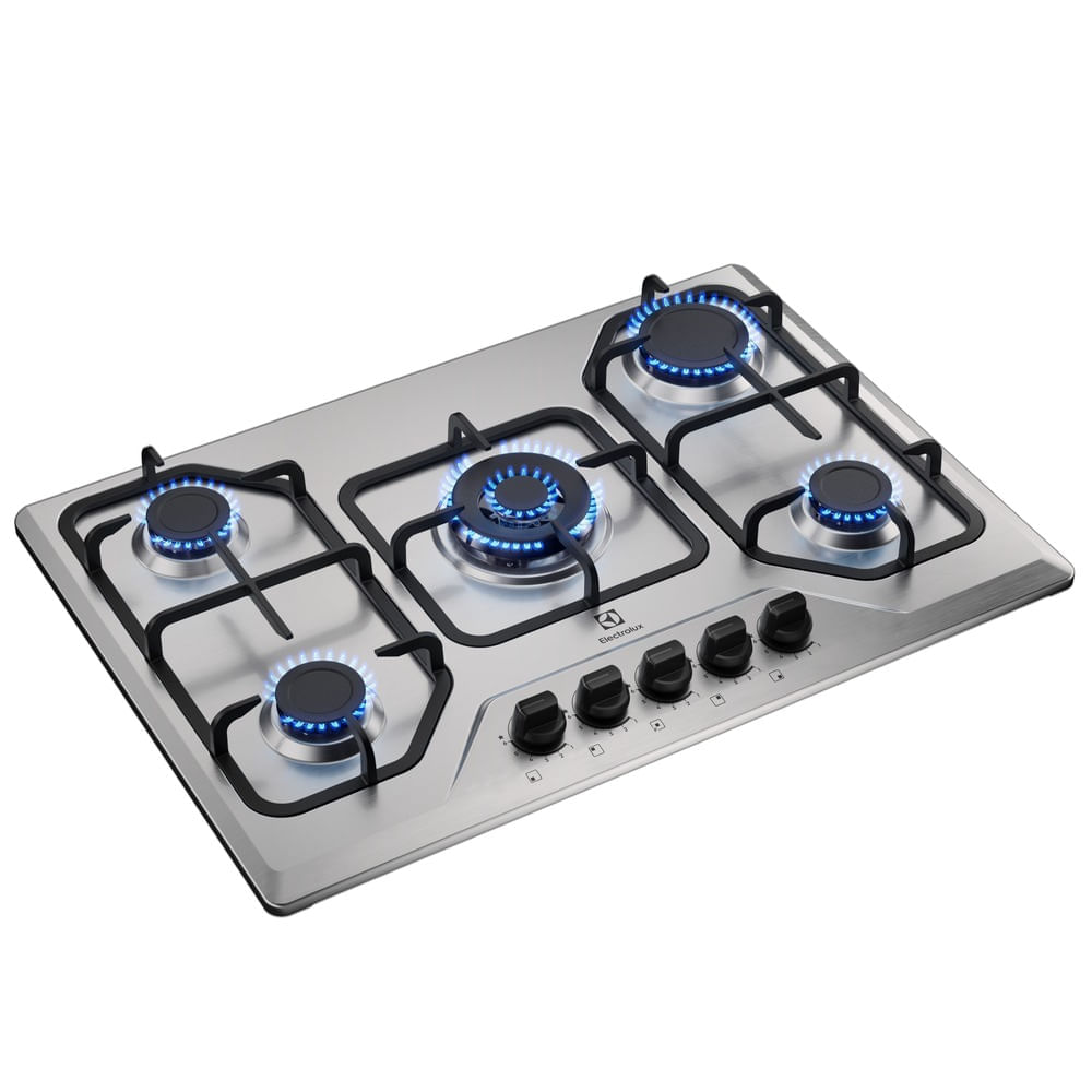 Miniatura Cooktop Electrolux 5 Bocas Experience Inox Grades Duplas Ferro Fundido (KE5XC)