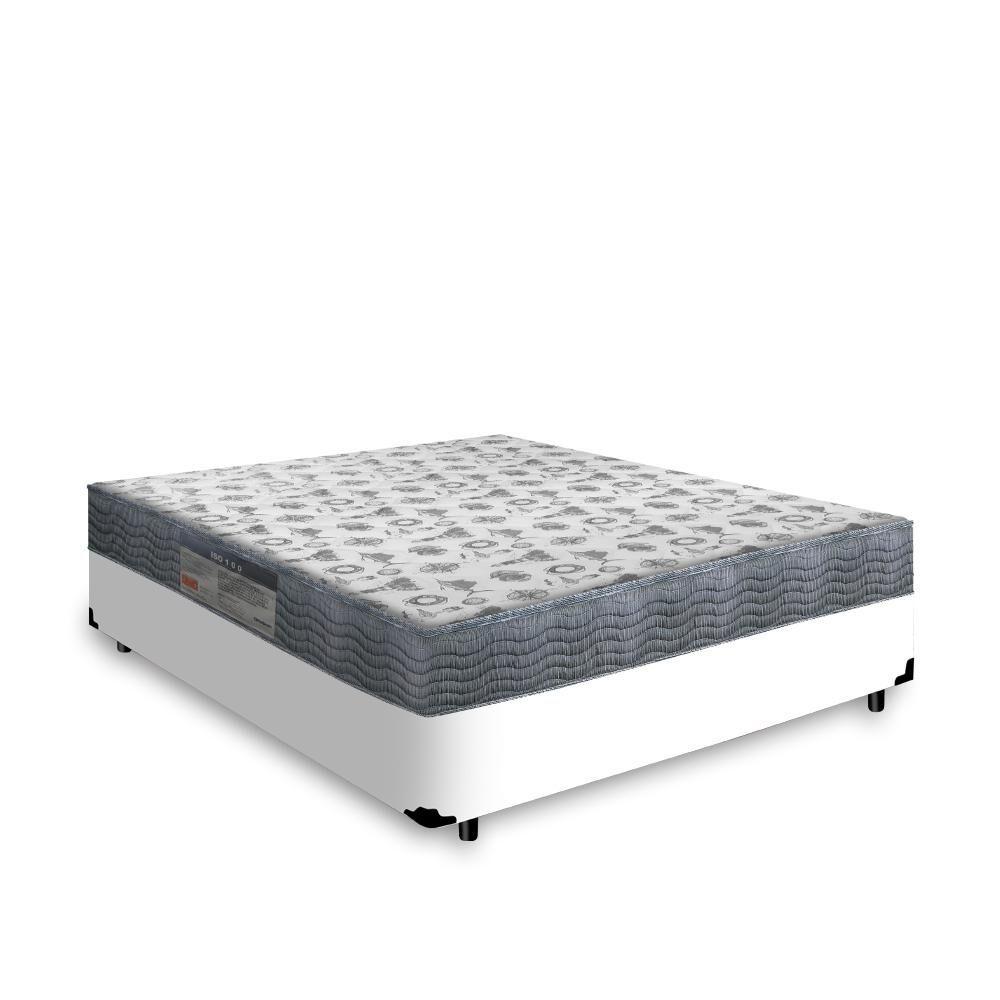 Miniatura Cama Box Viúva + Colchão D33 Ortobom Iso 100 128cm Branco