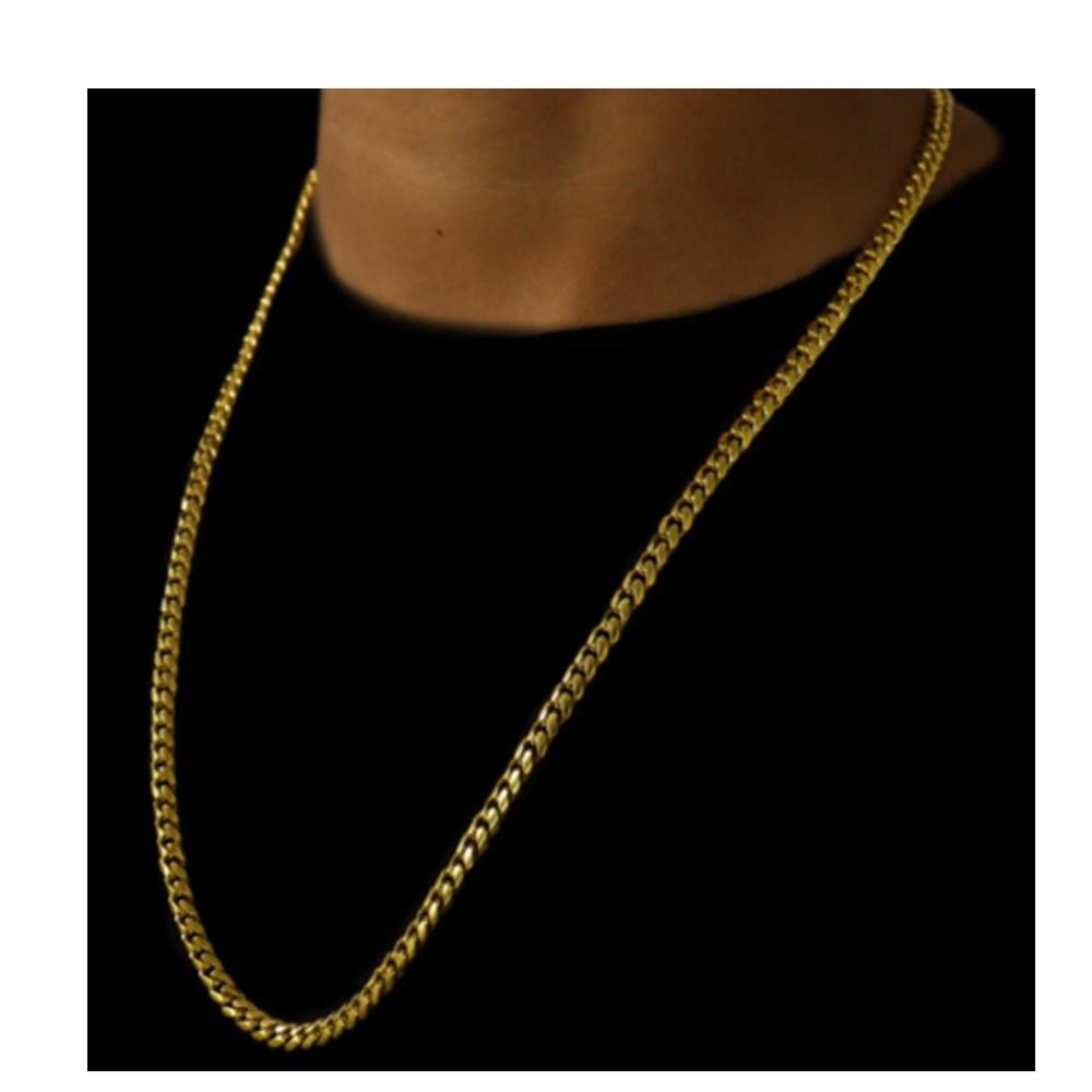Miniatura Cordão Corrente Cubana 6mm Ouro 18k Não Descasca