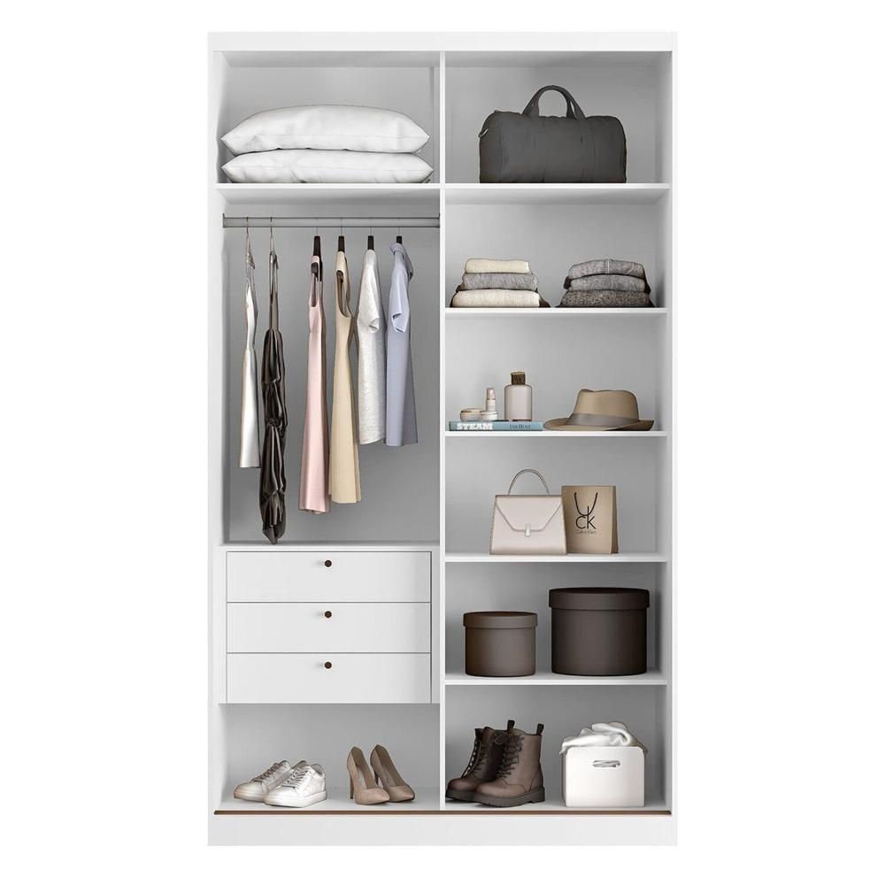 Miniatura Guarda Roupa Solteiro 2 Portas de Correr Mdf 138cm Branco