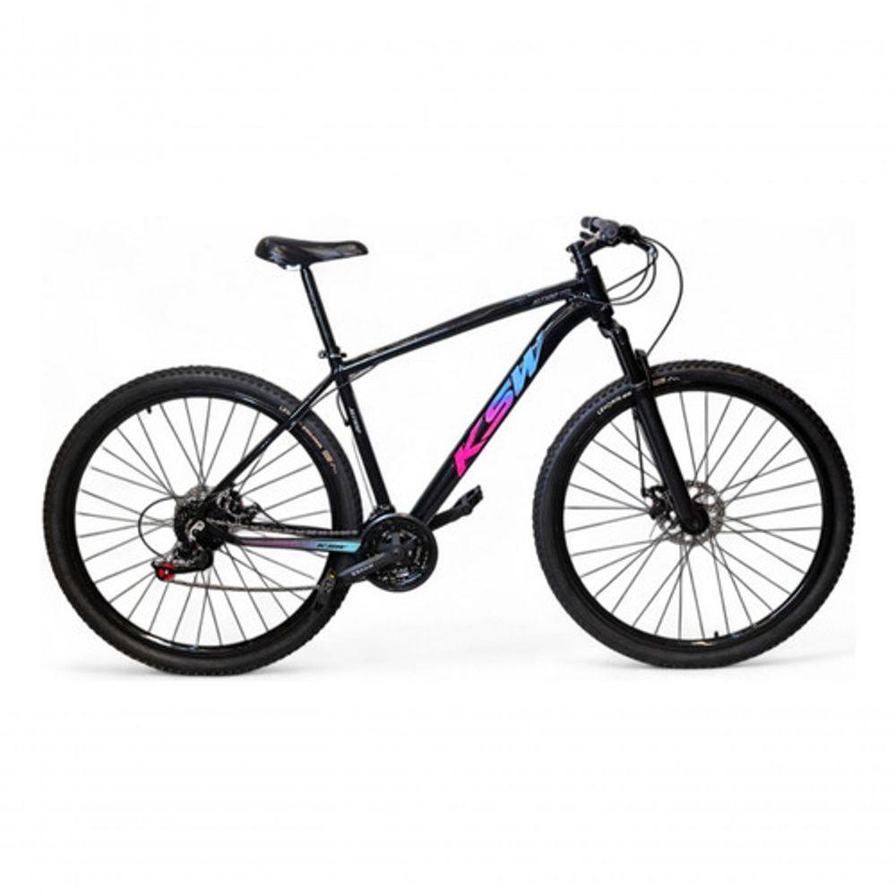 Miniatura Bicicleta Aro 29 Ksw 27v Alumínio Freio Hidráulico Preto/rosa/azul 15
